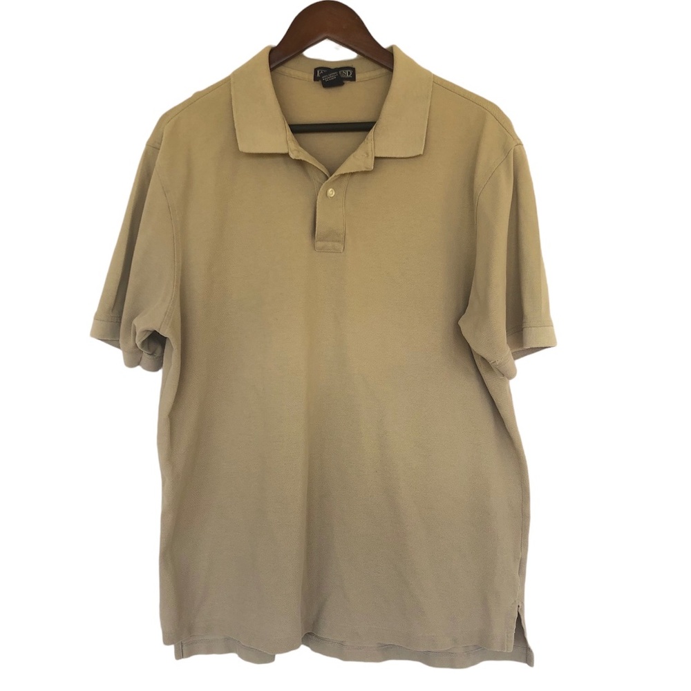 Lands' End Polo Shirt Men's Large Traditional Fit Tan
